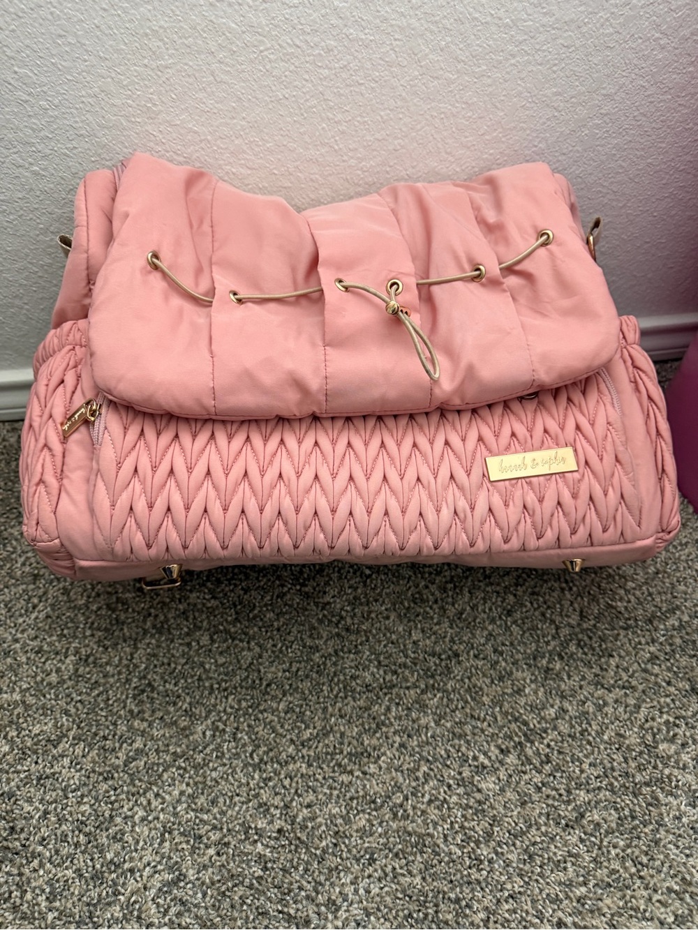 Hannah & Sophia Belle Convertible Diaper Backpack in Rose Pink